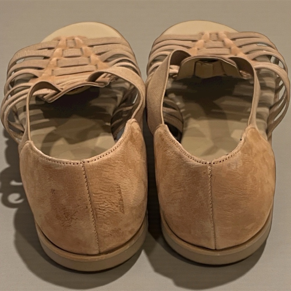 Eileen Fisher Tan Rato Casual Elastic Gladiator Sandals Flats - Picture 4 of 5